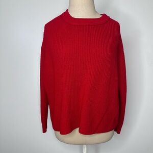 Pull&bear red knitted sweater Medium